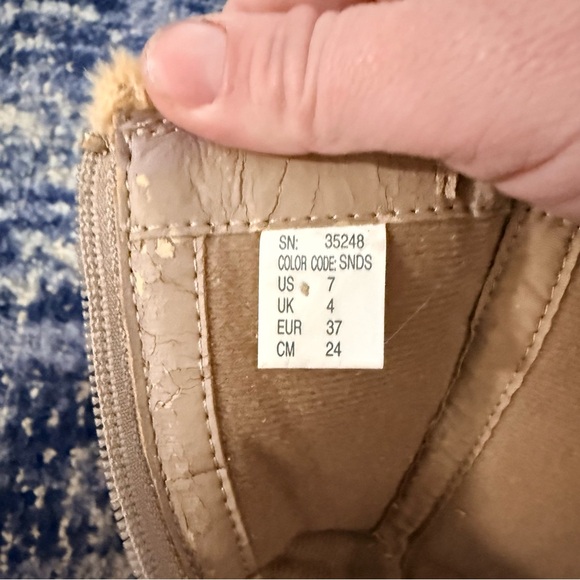 Sketchers Y2K Suede Platform Boots Fur Trim Tan Size 7 Bratz Vintage - Picture 7 of 8